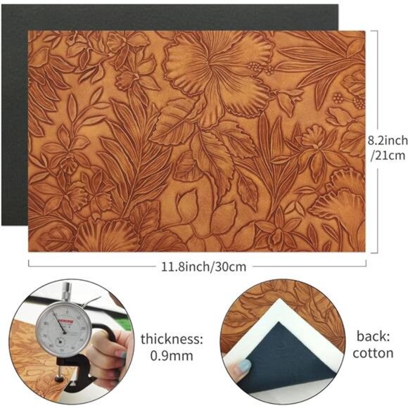 7 Pcs Embossed Faux Leather Sheets for Earrings Purses Making, 8.2" X 11.8" - Picture 4 of 8